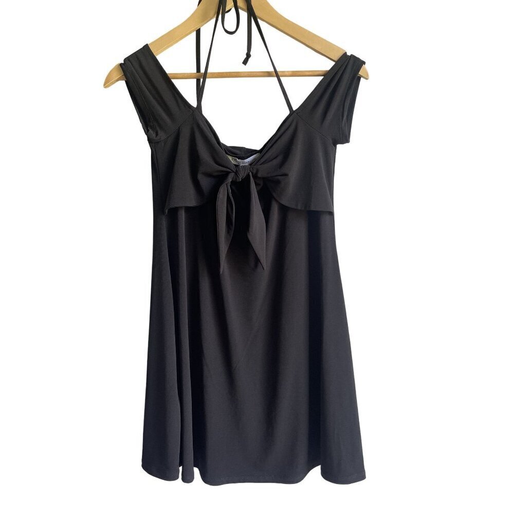 New! BCBG Generation Black Tie Front Mini Dress Size Small